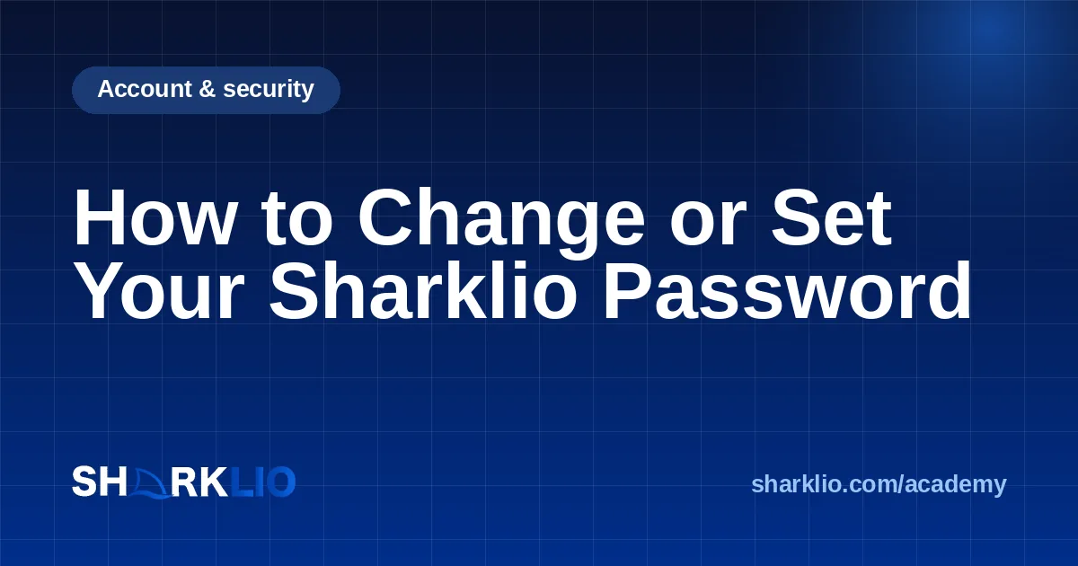 How to Change or Set Your Sharklio Password
