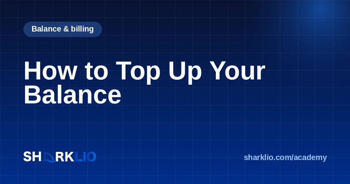 How to Top Up Your Balance